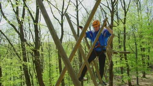 Difficult course in an adventure park