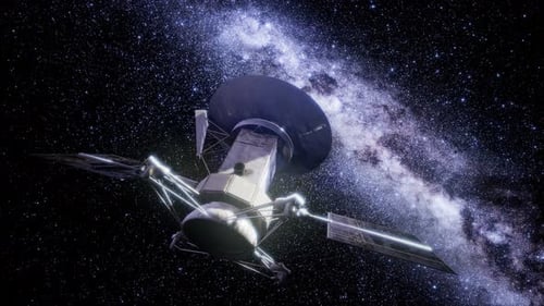 Futuristic Space Probe Navigating Through the Starry Milky Way Galaxy
