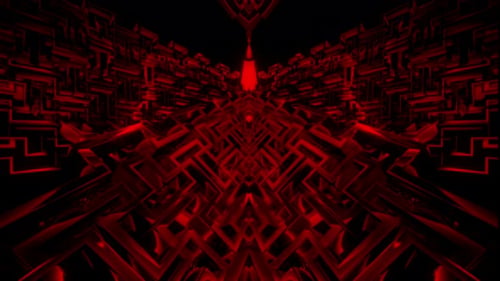 Deep Red Rotating Labyrinth Loop Background