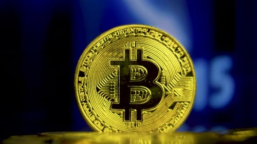 Gold Bitcoin Cryptocurrency Close Up