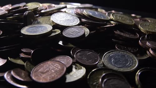 Euro Coins Gyrating
