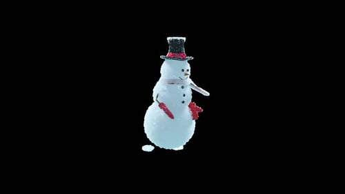Waving Snowman Character Christmas Animation
