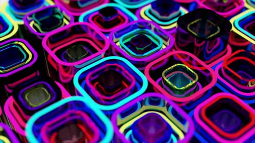 Neon Telescopic Tubes are Lowered and Raised