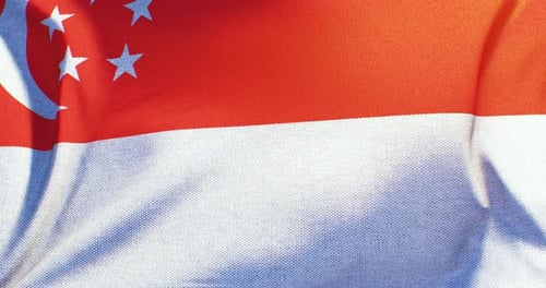 Realistic Waving Flag of Singapore Loop
