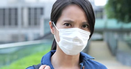 Woman wearing face mask