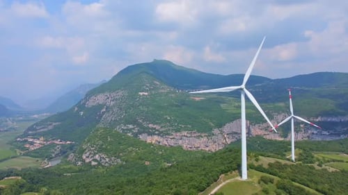 Aerial View Of A Eolic Power Plant
