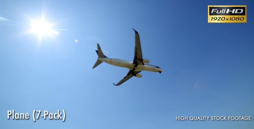 Planes Flying High Overhead in a Blue Sky