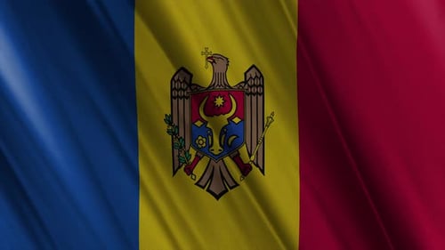 Realistic Waving Flag of Moldova Loop Animation