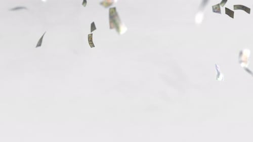 Realistic US Dollar Bills Raining Down Animation
