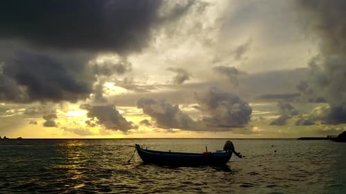 Drone aerial nature of marine sea view beach journey by ocean with sand background