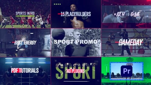 Dynamic Sports Intro with Energetic Glitch Effects