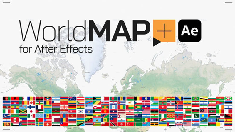 Animated World Map Toolkit with Customizable Countries and Flags ...