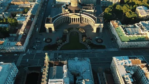 popular landmark surrounded by historical city aerial view