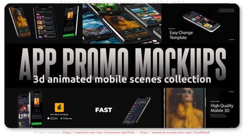 Dynamic Smartphone App Promo Mockups for UI/UX Showcase