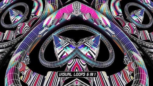 Abstract Geometric Wireframe Glitch Loop Background