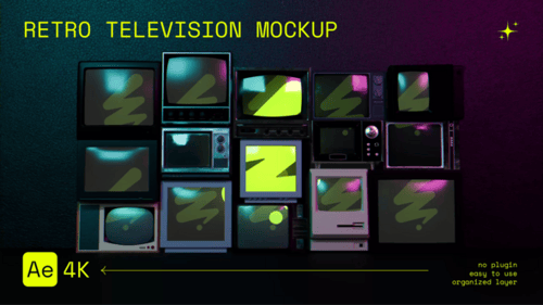 Retro Television Mockup