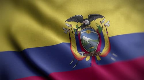 Ecuador National Flag Waving Seamless Loop Animation