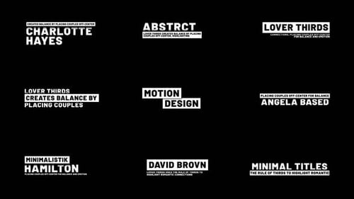 Stylish Minimalist Text Reveals and Lower Thirds