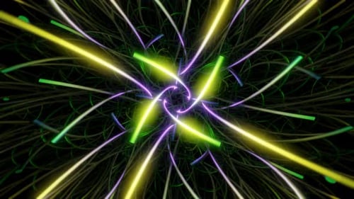 Abstract Seamless Neon Multicolor Psychedelic Hypnotic VJ Loop Background