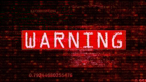 Warning Text Glitch Digital Data Error Animation