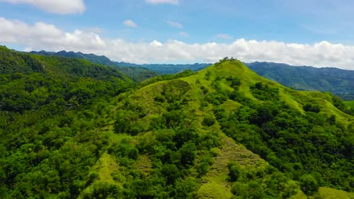 Aerial View of Lush Green Mountain Landscape