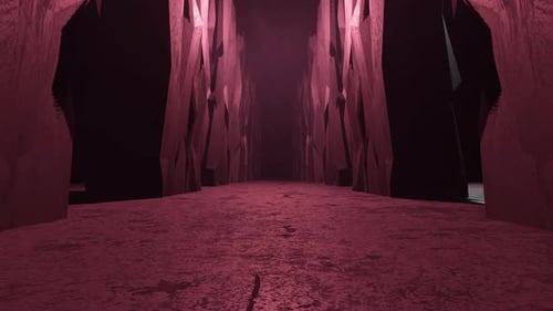 Passage through a dark fantasy tomb