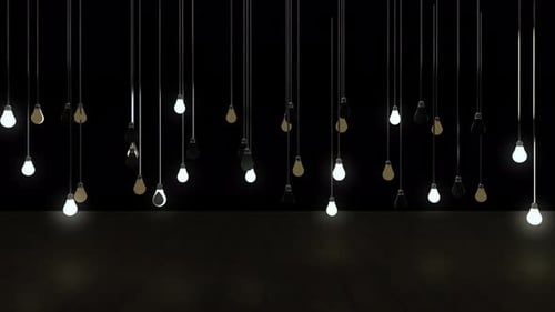 Animated Twinkling Light Bulbs Randomly Light Up and Dim