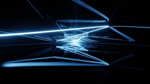 Futuristic Blue Glowing Lines Abstract Tunnel Background