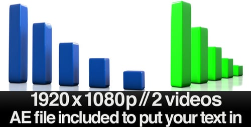 3D Bar Chart Growing - Solid Color + AE File
