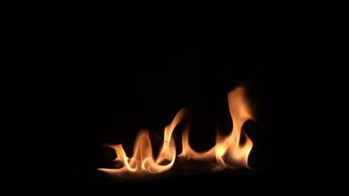 Abstract Flames Against Black Background Close-Up