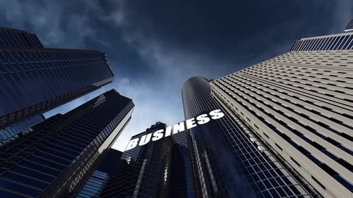 centro de negocios entre edificios de gran altura,
