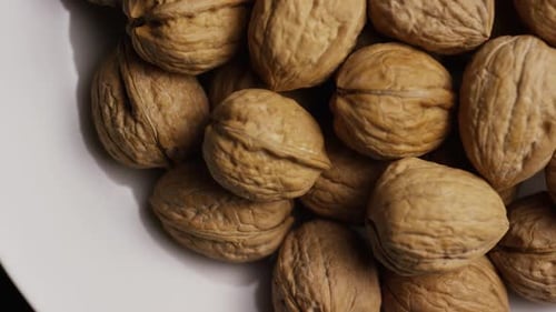 Macro View of Many Tasty Walnuts