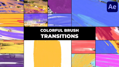 Colorful Brush Transitions | After Effects