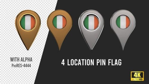 3D Animated Location Pin Flag Icons Pack