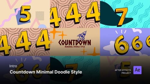 Introdução/Abertura - Arquivos de projeto do After Effects no estilo Countdown Minimal Doodle