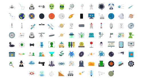 100 Space and Universe Icons