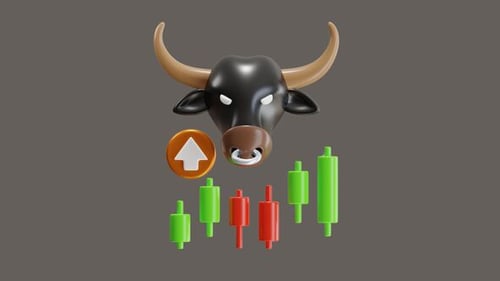 3D Animation of Bull Market Shows Increase