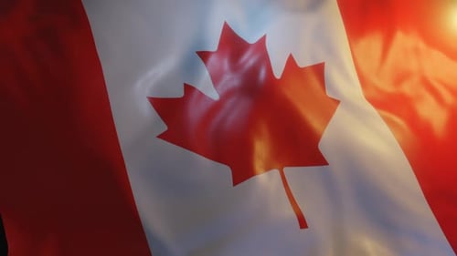 Waving Canadian Flag Animated Background Loop