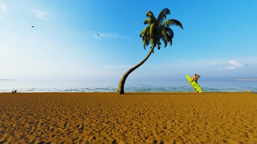 Meerblick und Strandsurfer
