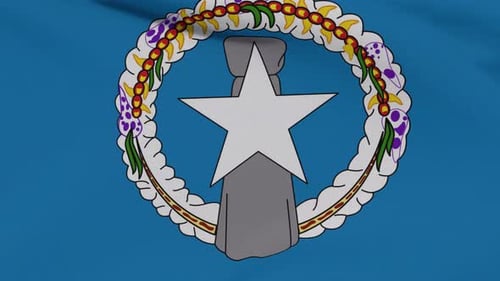 Northern Mariana Islands Flag Waving Realistic Seamless Loop