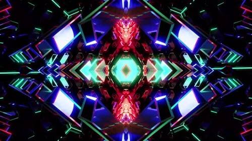 Amazing Colored Disco Kaleidoscope Vj Loop 4K