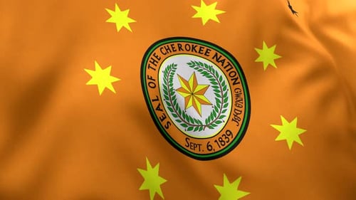 Cherokee Nation Flag Waving in Realistic 3D Animation