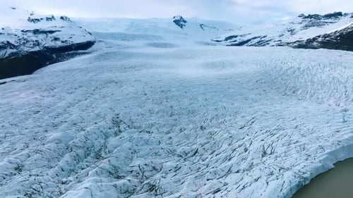 Aerial View of the Glaciers and Snowy Mountains in Iceland