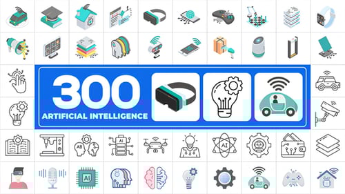 300 Icons Pack Artificial Intelligence
