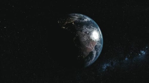 Realistic Planet Earth Rotation with Day and Night Cycle