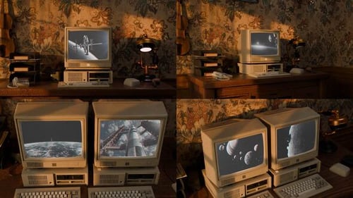 Old Computer Mockup Promo Mogrt