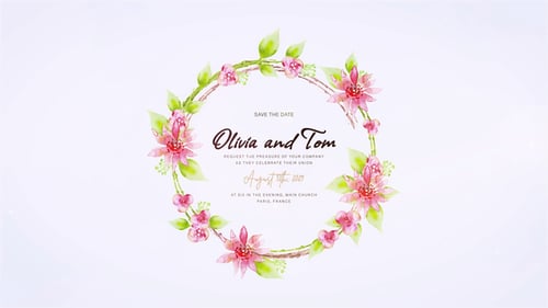 Elegant Animated Wedding Titles with Watercolor Floral Frames