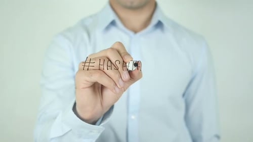 # Hashtag, Schreiben auf dem Bildschirm