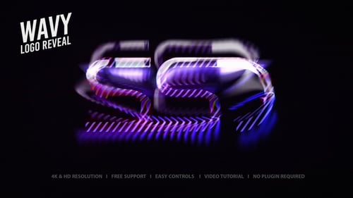 Neon Glitch Digital Logo and Text Reveal