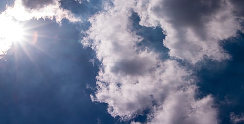 Clouds Moving Slowly on Sunny Day